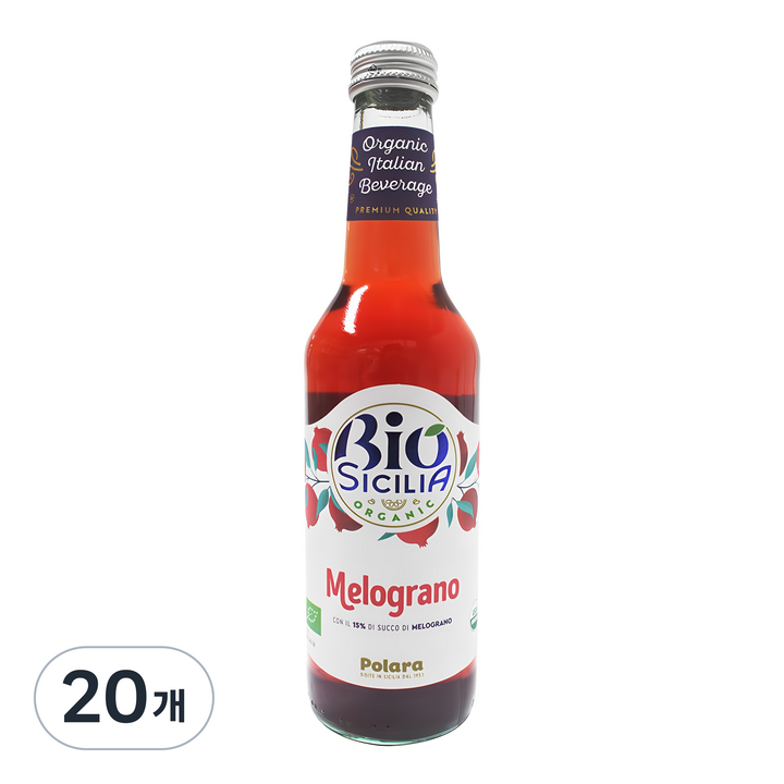 폴라라 유기농 멜로그라노 탄산음료 석류맛, 275ml, 20개