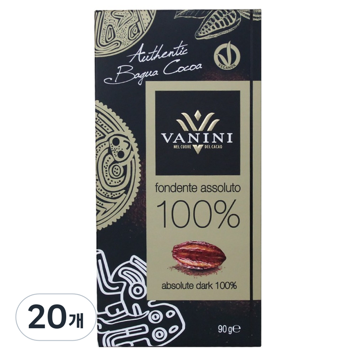 바니니 앱솔루트 다크 초콜릿 100%, 90g, 20개