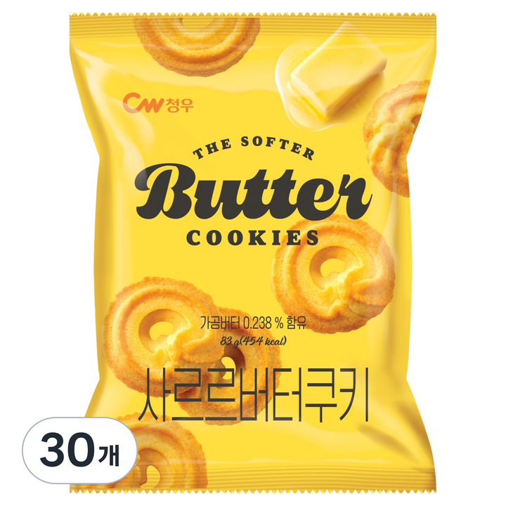 청우식품 사르르 버터쿠키, 30개, 83g