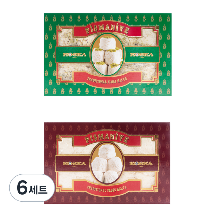 코스카 피스마니에 솜사탕 플레인 250g + 피스타치오 250g 세트, 6세트