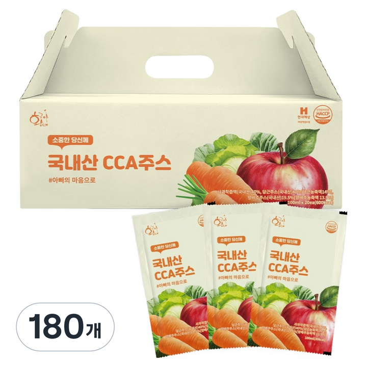 황금이네 국내산 CCA주스, 100ml, 180개
