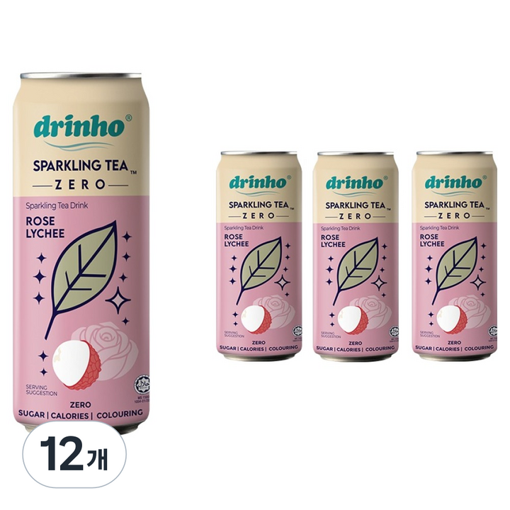 드린호 제로 스파클링티 로즈리치, 12개, 320ml