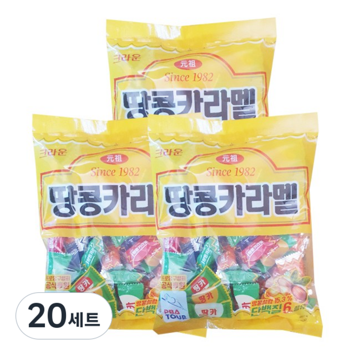 크라운 땅콩카라멜 3p, 324g, 20세트