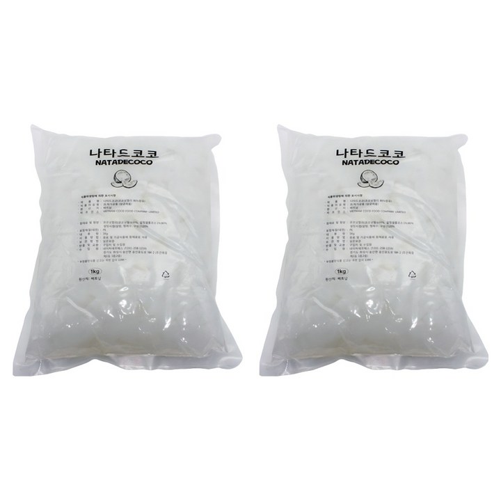 코코넛젤리 8mm 음료용, 1kg, 2개