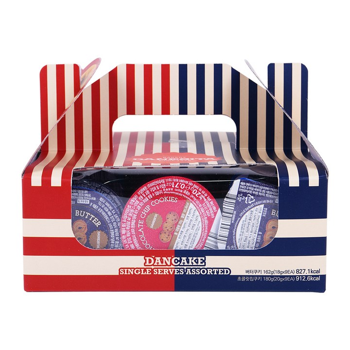 댄케이크 싱글서브 버터쿠키 9p + 초콜릿칩쿠키 9p, 342g, 1세트