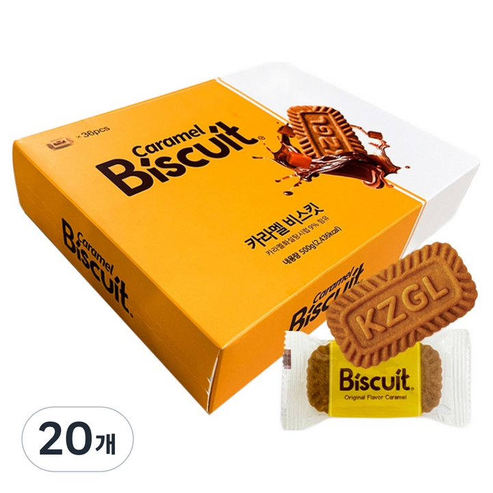 카라멜 비스킷, 20개, 500g