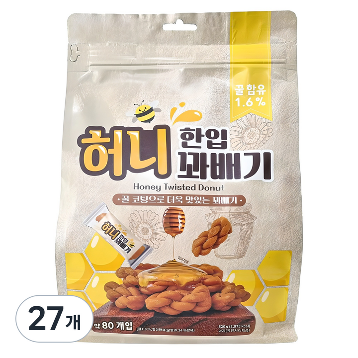 한입 허니 꽈배기, 520g, 27개
