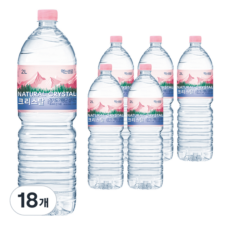 크리스탈 생수 유라벨, 2L, 18개