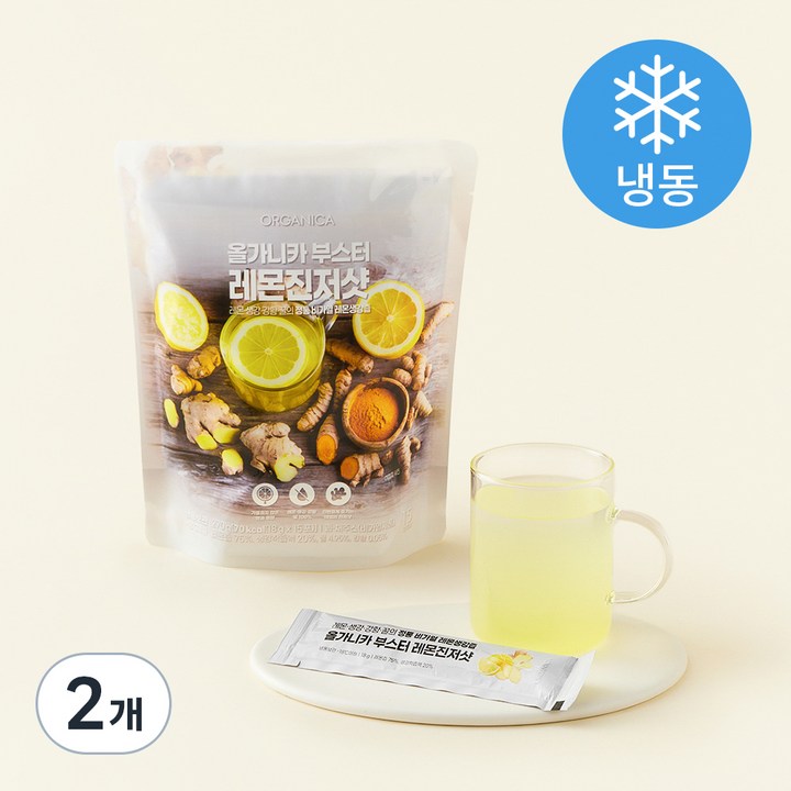 올가니카 부스터 비가열 레몬진저샷 주스 15개입 (냉동), 270g, 2개