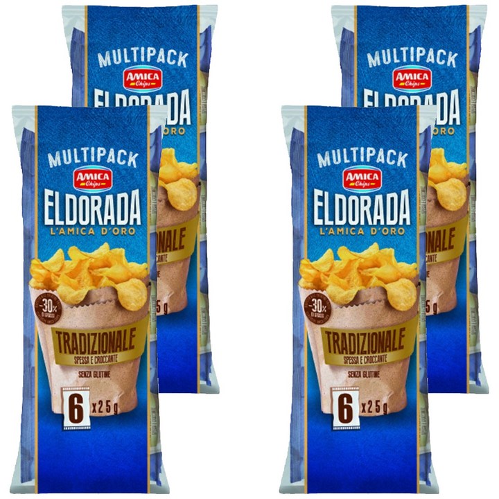 아미카칩스 엘도라다 감자칩 멀티팩, 150g, 4개