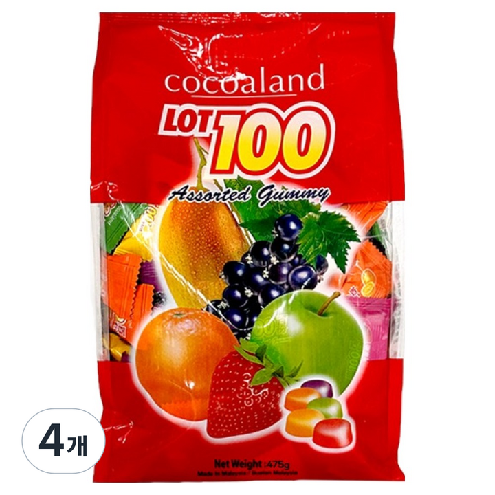 LOT100 코코아랜드 혼합젤리, 475g, 4개