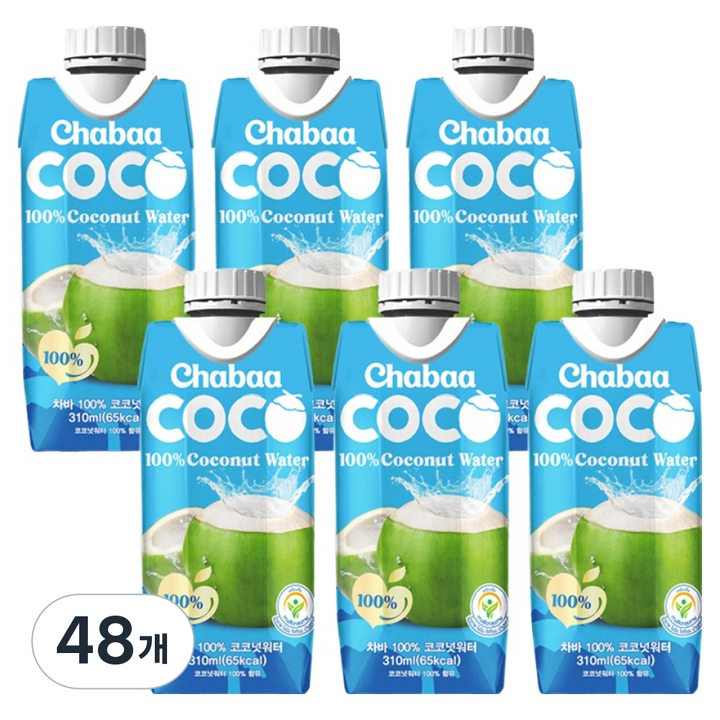 차바 코코넛워터, 48개, 310ml