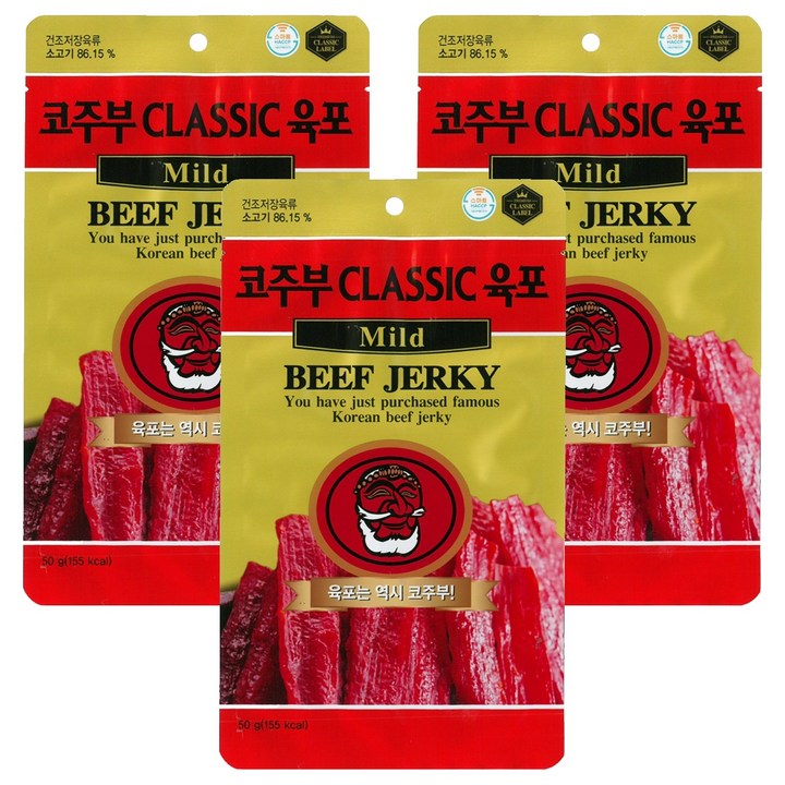 코주부 클래식 육포 마일드, 50g, 3개