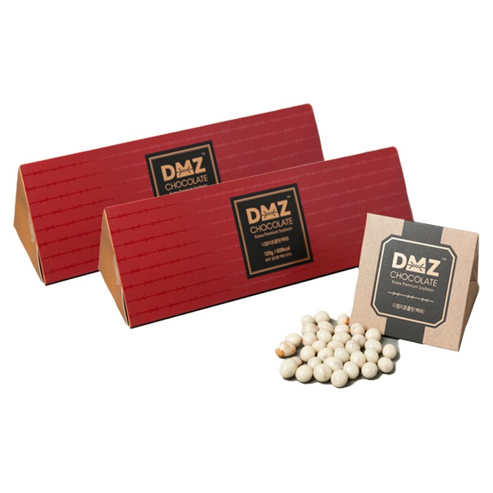 DMZ 파주 장단콩 삼각 백태 초콜릿, 2개, 120g