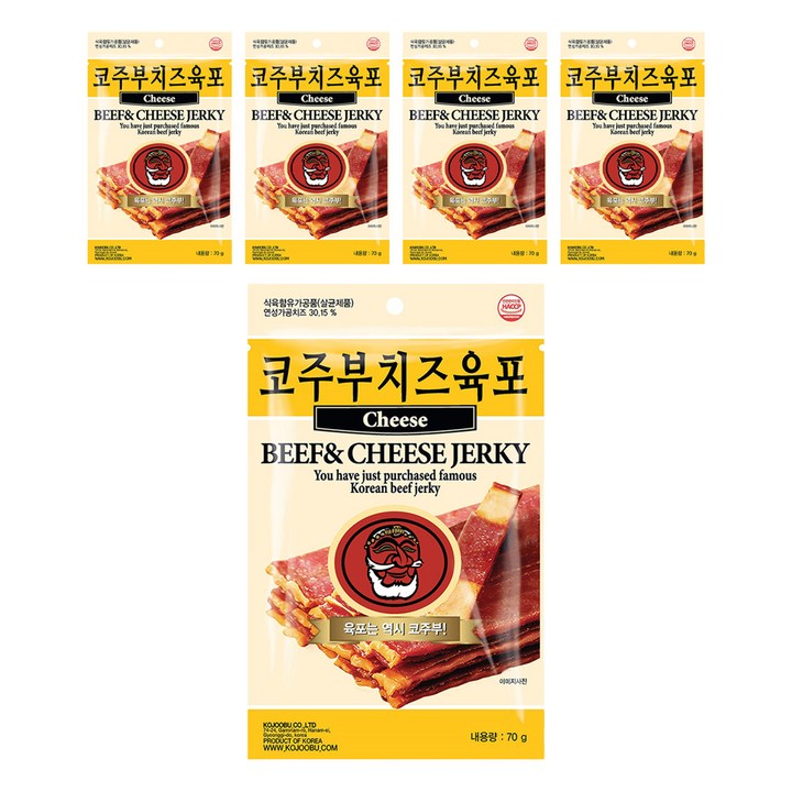 코주부 치즈육포, 70g, 5개