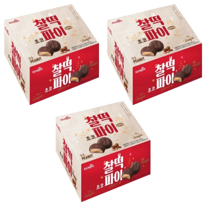 삼진 초코 찰떡파이 30개입, 750g, 3개
