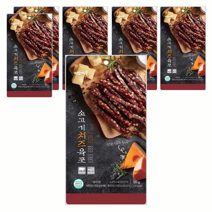미소어육 소고기 치즈육포, 80g, 6개