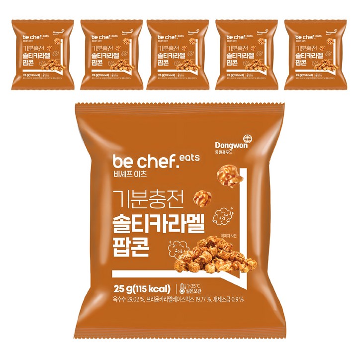 비셰프 이츠 기분충전 솔티카라멜 팝콘, 25g, 6개
