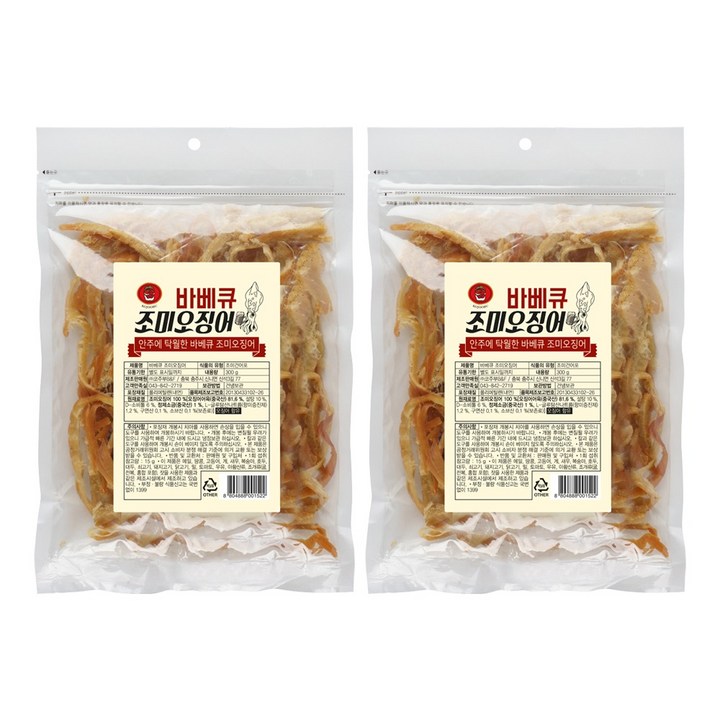 코주부 바베큐 조미오징어, 300g, 2개
