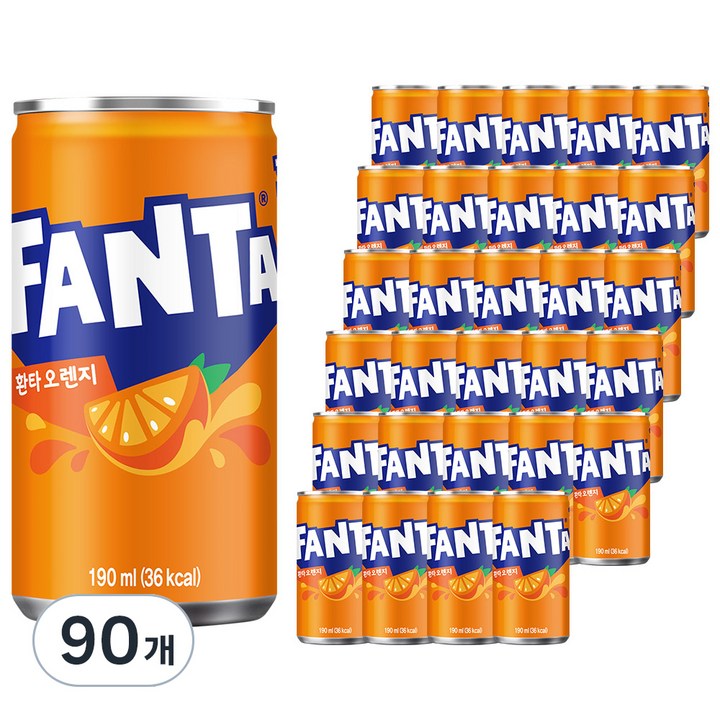 환타 오렌지 탄산음료, 190ml, 90개