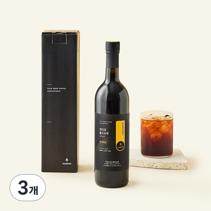 핸디엄 콜드브루 원액 예가체프, 750ml, 3개