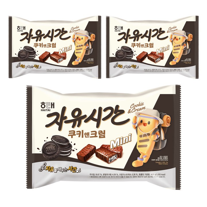 자유시간 쿠키앤크림 미니, 408g, 3개