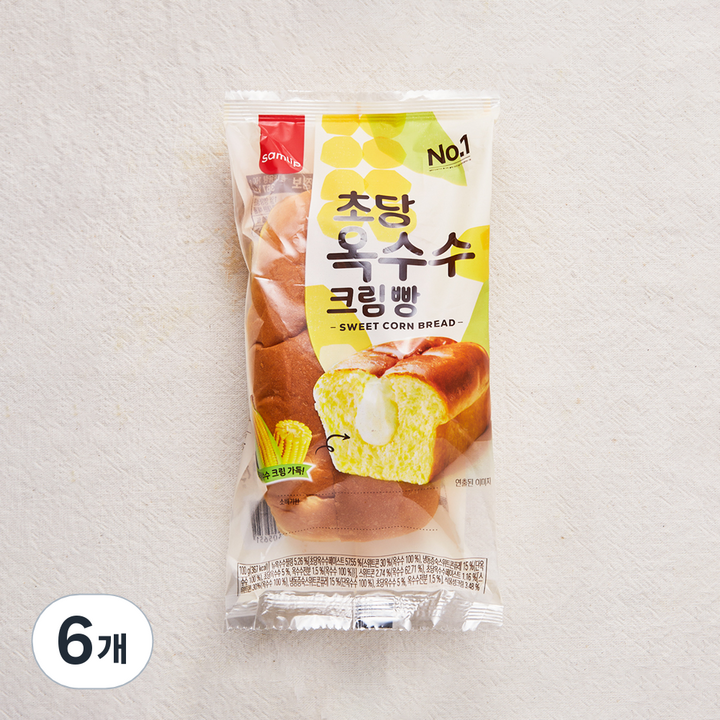 삼립 초당옥수수 크림빵, 100g, 1개입, 6개