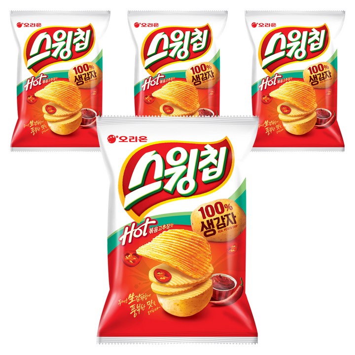 오리온 스윙칩 볶음고추장맛, 110g, 4개