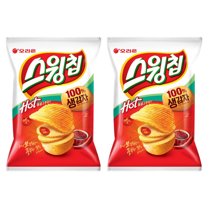 오리온 스윙칩 볶음고추장맛, 110g, 2개