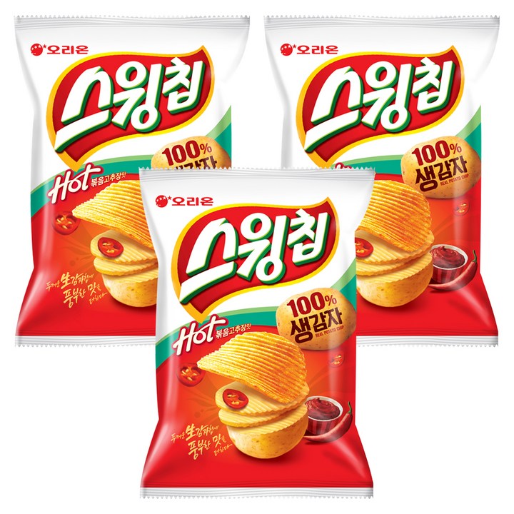 오리온 스윙칩 볶음고추장맛, 110g, 3개