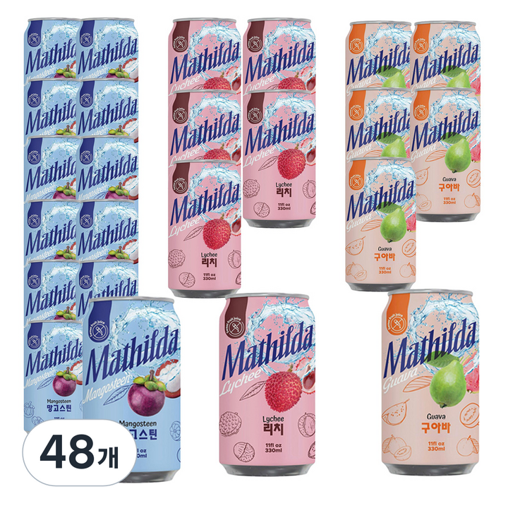 Mathilda 열대과일주스 3종, 48개, 330ml