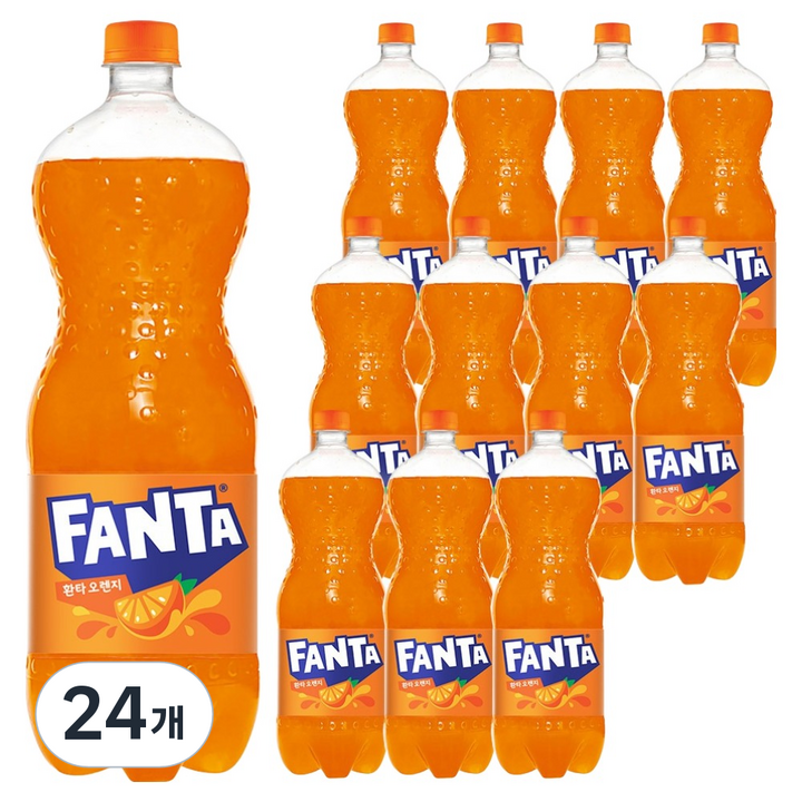 환타 오렌지 탄산음료, 1.5L, 24개