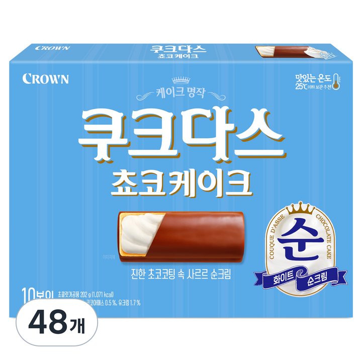 쿠크다스 쵸코케이크, 202g, 48개
