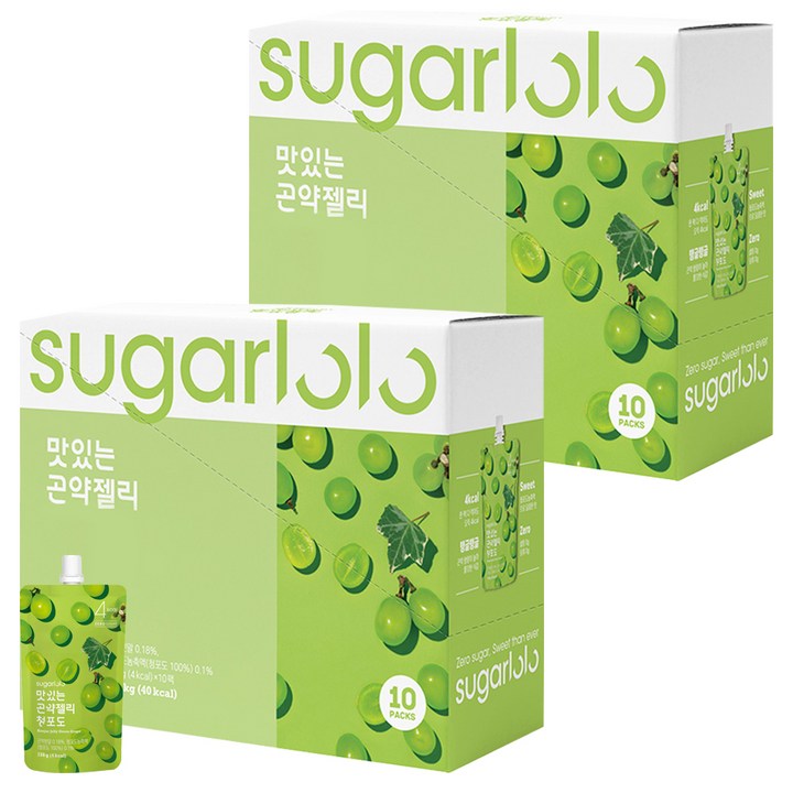 슈가로로 맛있는 곤약젤리 청포도 10개입, 1.5kg, 2개