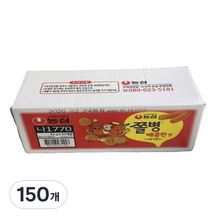 쫄병스낵 매콤한 맛, 82g, 150개