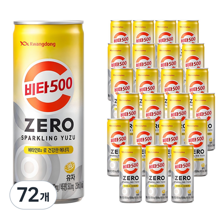 비타500 제로 스파클링 유자, 250ml, 72개