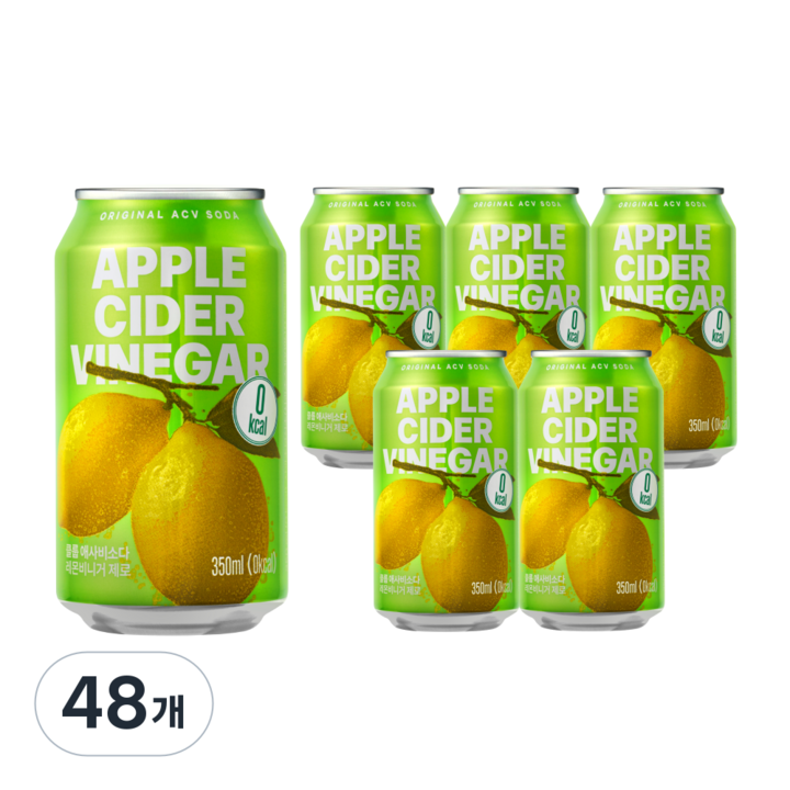 클룹 애사비소다 레몬비니거 제로 탄산음료, 350ml, 48개
