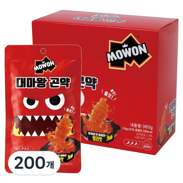 모원 대마왕 곤약 향라맛, 200개, 18g