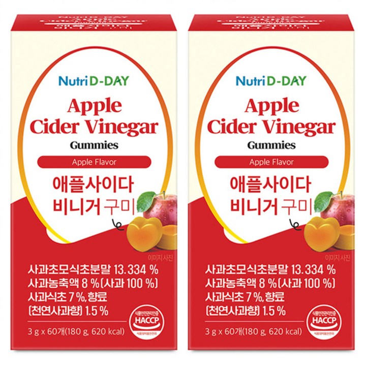 뉴트리디데이 애플사이다 비니거 구미 60개입, 180g, 2개