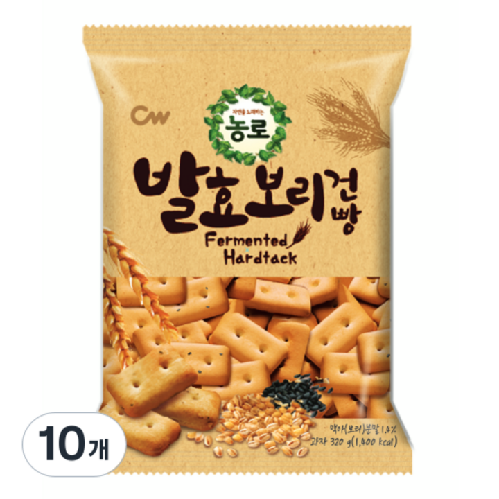 청우식품 발효 보리건빵, 320g, 10개