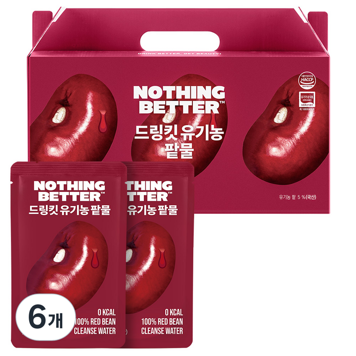 낫띵베럴 드링킷 유기농 팥물, 100ml, 24개입, 6개