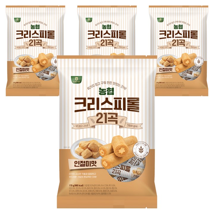 농협식품 크리스피롤 21곡 인절미맛, 170g, 4개