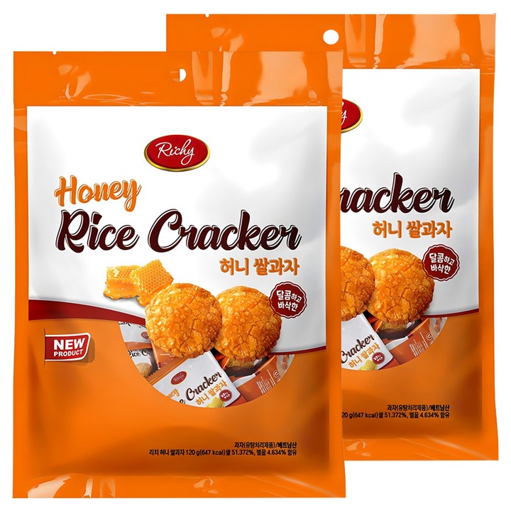리키 허니 쌀과자, 120g, 2개