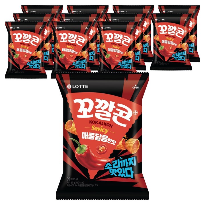 꼬깔콘 매콤달콤한맛, 67g, 12개
