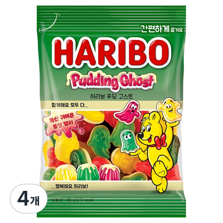 하리보 푸딩 고스트 젤리, 80g, 4개