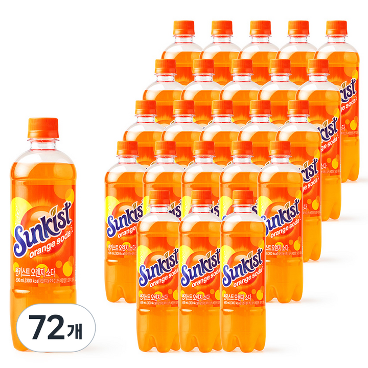 썬키스트 오렌지 소다, 72개, 600ml