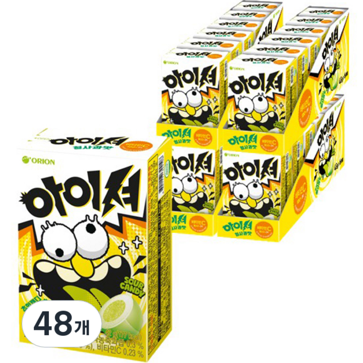 오리온 아이셔 츄잉캔디 청사과맛, 42g, 48개
