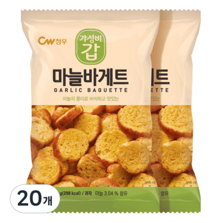 청우식품 마늘바게트, 65g, 20개