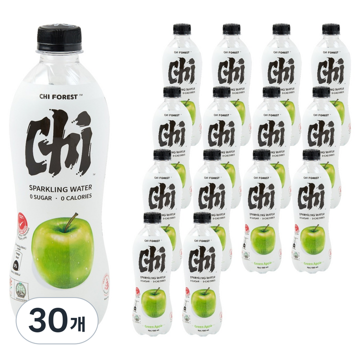 치포레스트 제로슈거 스파클링 사과, 30개, 480ml