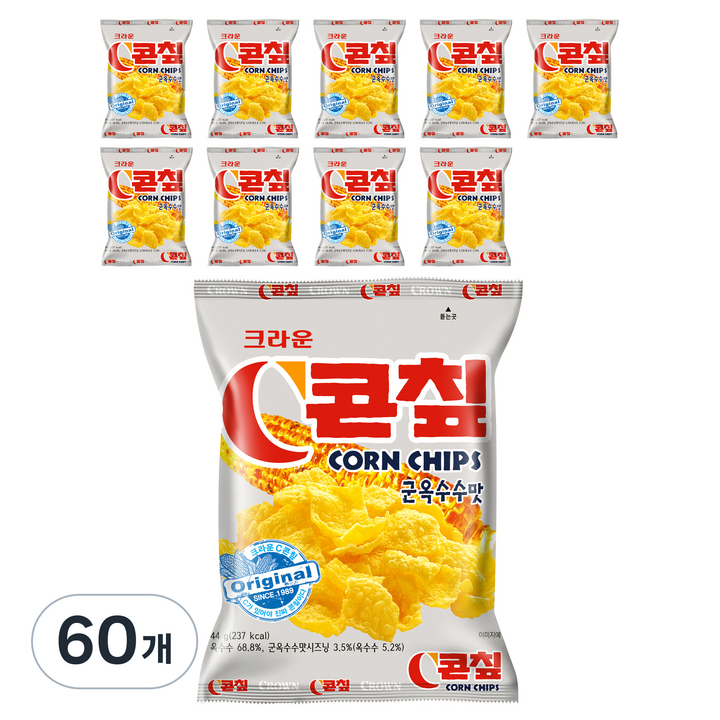 크라운 C콘칲 스낵, 44g, 60개